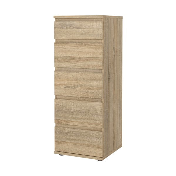 Aukšta šoninė spintelė natūralios spalvos iš ąžuolo 40x107 cm Nova – Tvilum-image-4