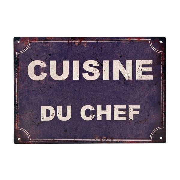 Iš metalo/iš stiklo ženklas 30x21 cm Cuisine Du Chef – Antic Line