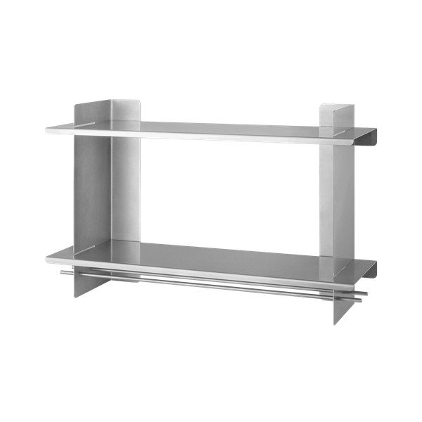 Sidabrinės spalvos iš metalo kelių aukštų sieninė lentyna 70 cm Tivo – noo.ma
