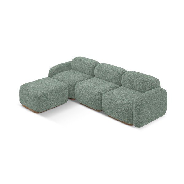 Šviesiai žalios spalvos modulinė kampinė sofa (kintama) Ailani – Makamii-image-2