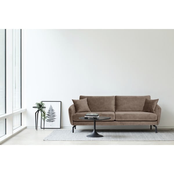 Rudai pilkos spalvos sofa su aksominiu užvalkalu Scandic Magic, 230 cm pločio-image-1