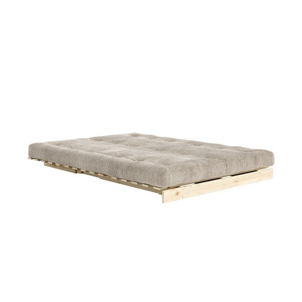 Kreminės spalvos sulankstoma sofa iš kordinio velveto 140 cm Roots – Karup-image-1