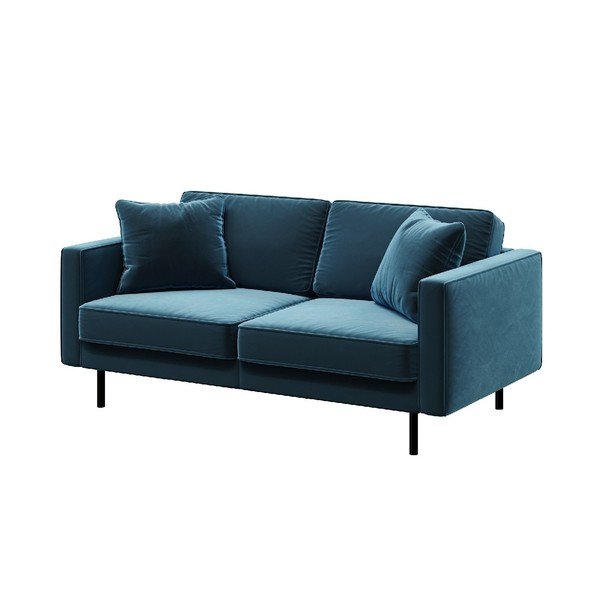 Sofa mėlynos spalvos iš velveto 167 cm Kobo – MESONICA-image-2