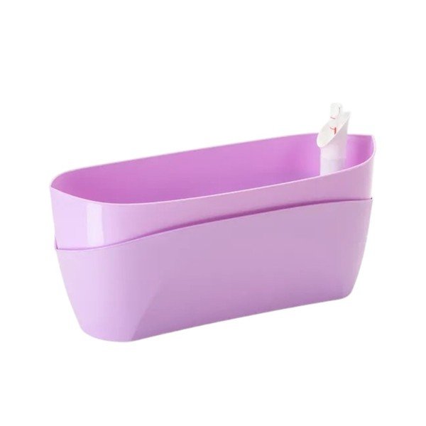 Pastelinės violetinės spalvos savaiminio laistymo vazonas Plastia Doppio