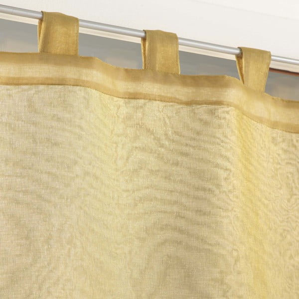 Permatomos užuolaidos geltonos spalvos/baltos spalvos 2 vnt. 60x90 cm Duetto – douceur d'intérieur-image-1