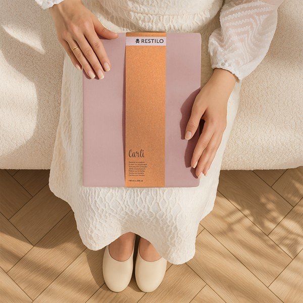 Pilkai rožinės spalvos pritemdymas (dalinis užtemimas) užuolaida 200x250 cm Carli – Restilo-image-4