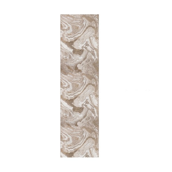 Smėlio spalvos kilimas Flair Rugs Marbled, 80 x 300 cm