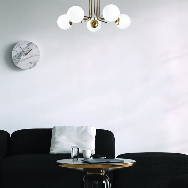 Baltos spalvos/žalvario spalvos lubinis šviestuvas 80x80 cm su stiklo gaubtu Daisy – Opviq lights-image-4
