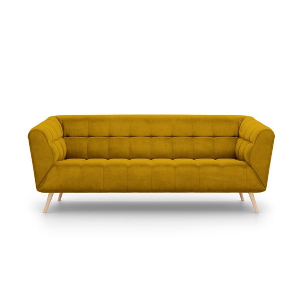 Geltona aksominė sofa Interieurs 86 Étoile, 210 cm