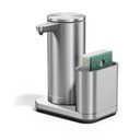 Automatinis sidabrinės spalvos iš metalo stovas skalbimo reikmenims – simplehuman