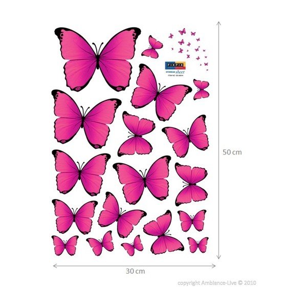 18 "Fanastick Pink Butterflies" lipdukų rinkinys-image-2