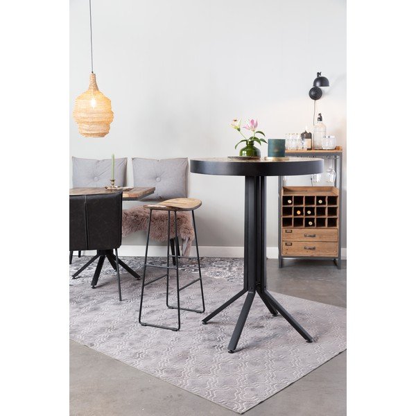 Natūralios spalvos iš tikmedžio masyvo baro taburetė (sėdynės aukštis 76 cm) Tangle – White Label-image-1