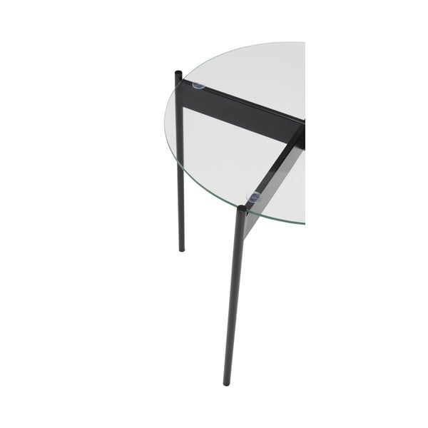 Apvalios formos šoninis stalas su stikliniu stalviršiu ø 45 cm Beam – Hübsch-image-2
