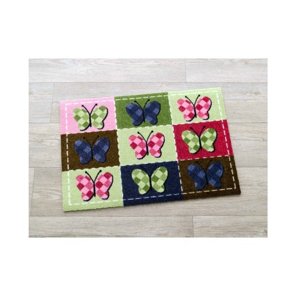 Žalios ir rožinės spalvos kilimas "Zala Living Butterflies", 50x70 cm-image-1