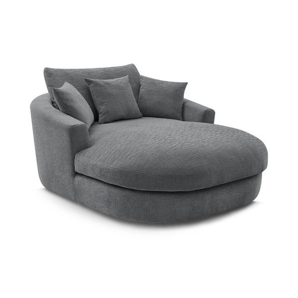 Pilkos spalvos krėslas iš šenilinio audinio Belem – Bobochic Paris