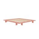 Iš pušies masyvo dvigulė lova šviesiai rožinės spalvos su lovos grotelėmis 140x200 cm Japan – Karup Design