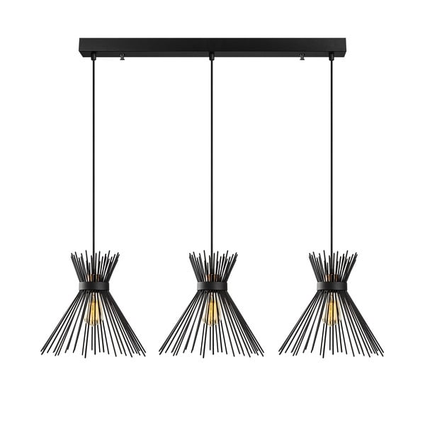 Juodas pakabinamas šviestuvas 3 lemputėms Opviq lights Kirpi-image-2