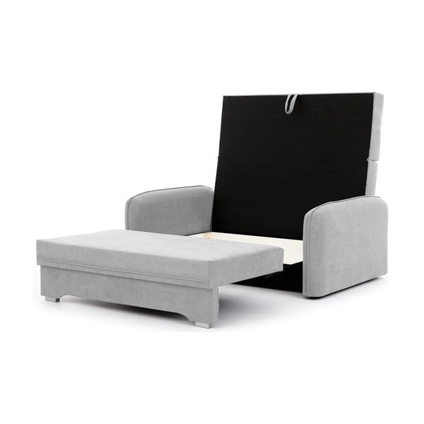 Šviesiai pilkos spalvos iš šenilinio audinio sulankstoma/su sandėliavimo vieta sofa 155 cm Laine – ELTAP-image-2