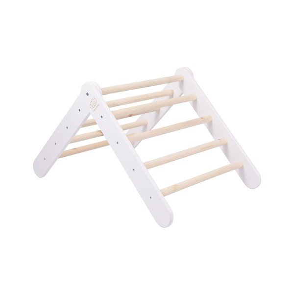 Baltos spalvos laipiojimo trikampis iš pušies masyvo 46x87x60 cm Montessori – Meowbaby-image-4