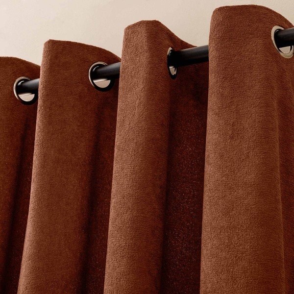 Terakotos spalvos iš boucle užuolaida 140x260 cm Winona – douceur d'intérieur-image-2