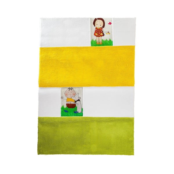 Vaikiškas kilimas Mavis Geltonos ir žalios spalvos, 100x150 cm