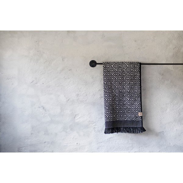 Juodos ir baltos spalvos iš medvilnės rankšluostis 50x95 cm Morocco – Mette Ditmer Denmark-image-2