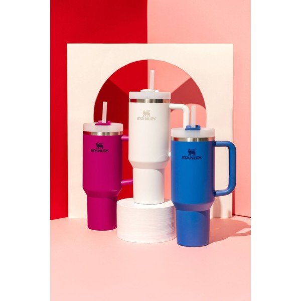 Baltos spalvos iš nerūdijančio plieno su šiaudeliu termosas 1,18 l Quencher H2.0 FlowState Tumbler Frost – Stanley-image-3