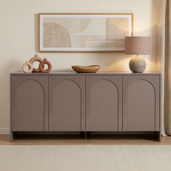 Taupe spalvos šoninė spintelė 180x80x45 cm Arlen  – Kalune Design-image-1