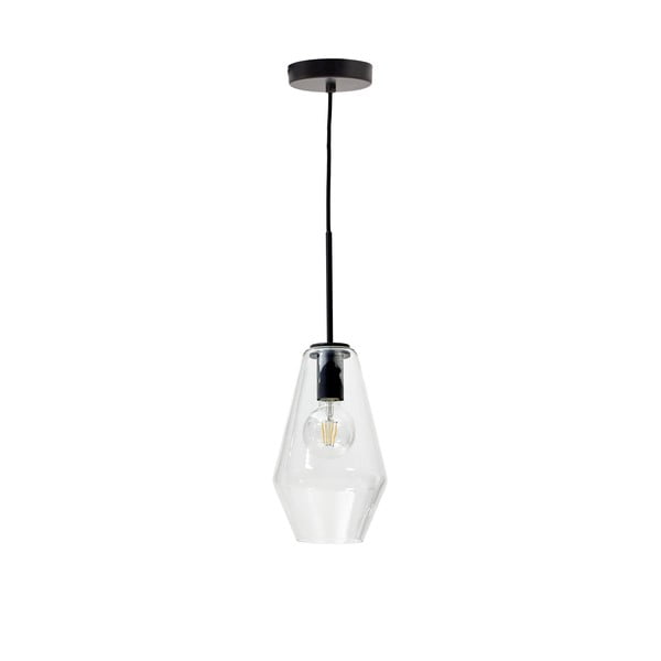 Juodos spalvos kabantis šviestuvas ø 17 cm su stiklo gaubtu Mao – Kave Home