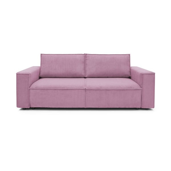 Sulankstoma sofa rožinės spalvos iš kordinio velveto 245 cm Nihad – Bobochic Paris