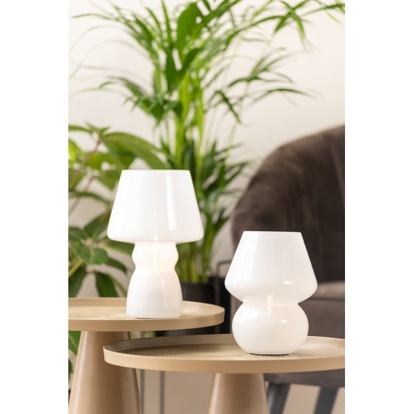 Balta LED stalinė lempa su stiklo gaubtu (aukštis 25,5 cm) Classic – Leitmotiv-image-1