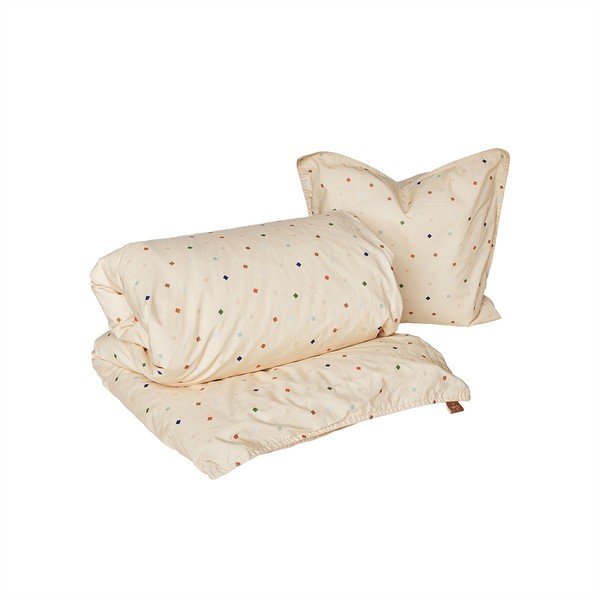 Kreminės spalvos iš medvilnės vaikiška patalynė vaikiškai lovai 70x100 cm Konfetti – OYOY Mini