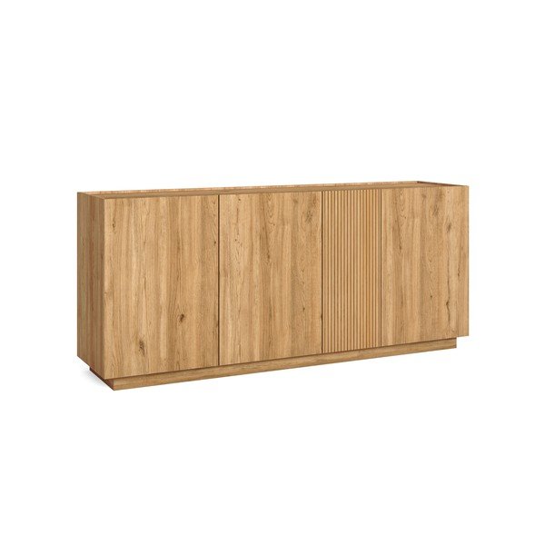 Natūralios spalvos ąžuolo dekoro žema komoda 181x78 cm Rayana - Marckeric-image-2