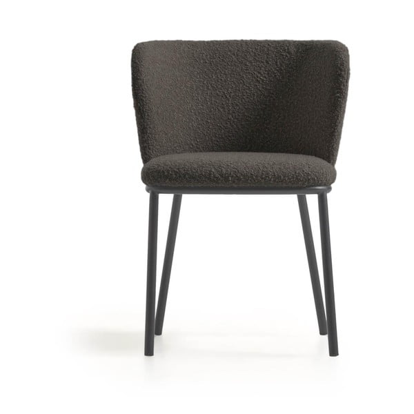 Juodos spalvos iš audinio valgomojo kėdė Ciselia – Kave Home-image-4