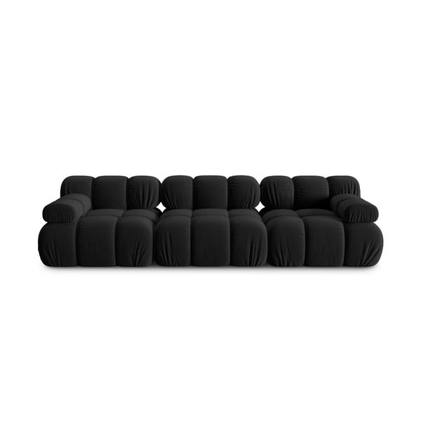 Sofa juodos spalvos iš velveto 282 cm Bellis – Micadoni Home