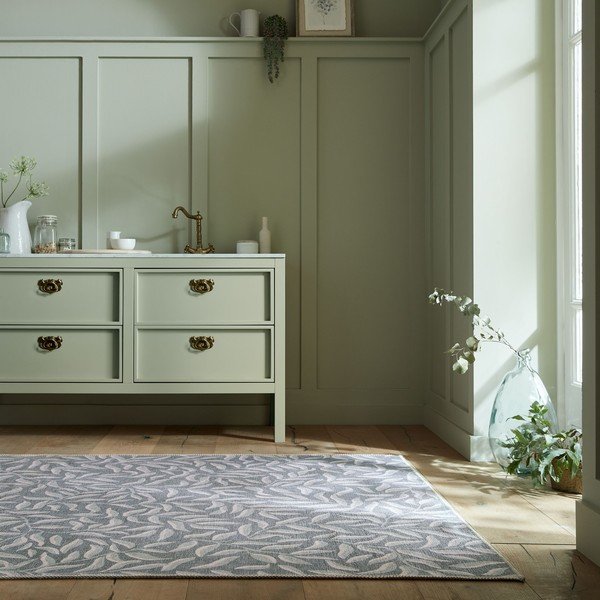 Skalbiamas iš perdirbto pluošto mišinio kilimas šviesiai žalios spalvos 120x170 cm Wallace – Flair Rugs-image-1