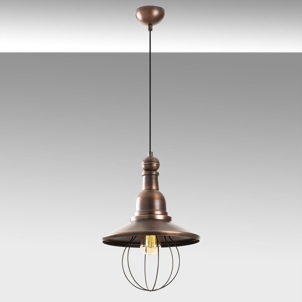 Juodos spalvos metalo pakabinamas šviestuvas vario spalvos Opviq lights Dariea-image-1