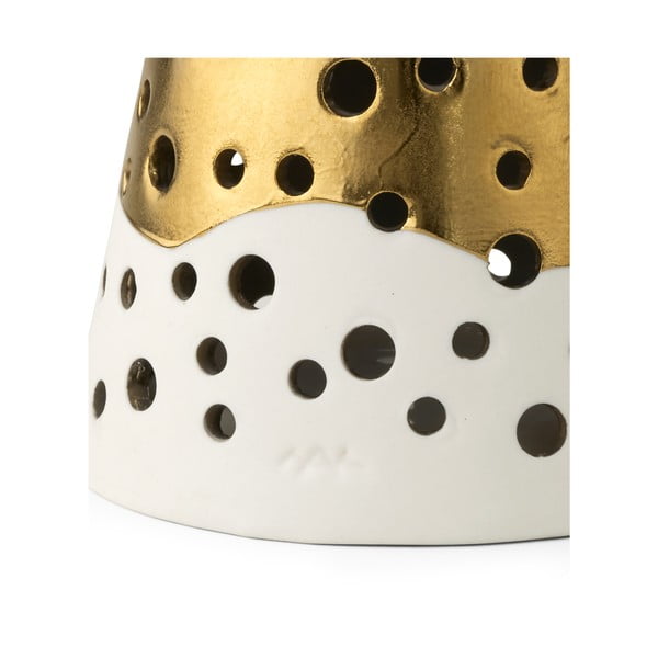 Aukso spalvos porcelianinė žvakidė Kähler Design Nobili, 19 cm aukščio-image-3