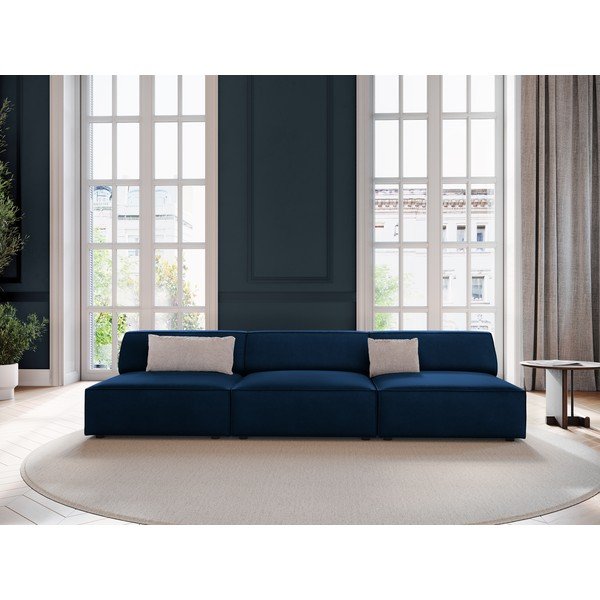 Sofa tamsiai mėlynos spalvos iš velveto 240 cm Jodie – Micadoni Home-image-1