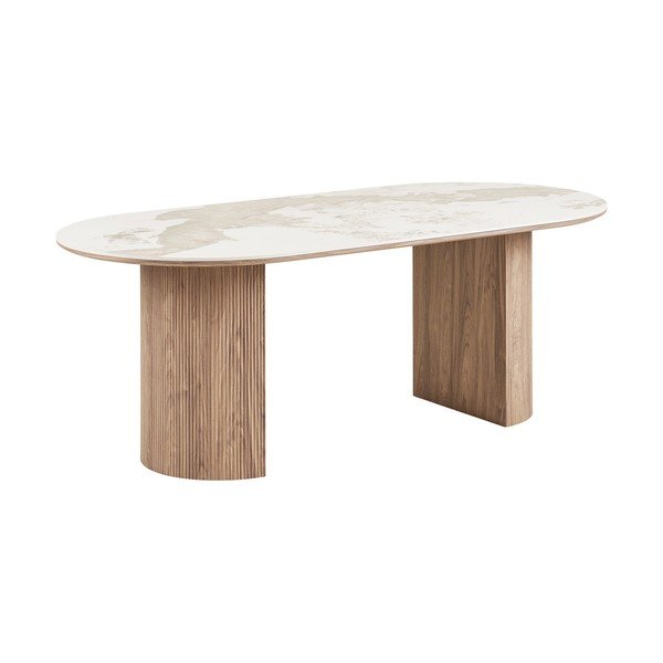 Valgomojo stalas su marmuro dekoro stalviršiu 100x210 cm Athens – House Nordic-image-2