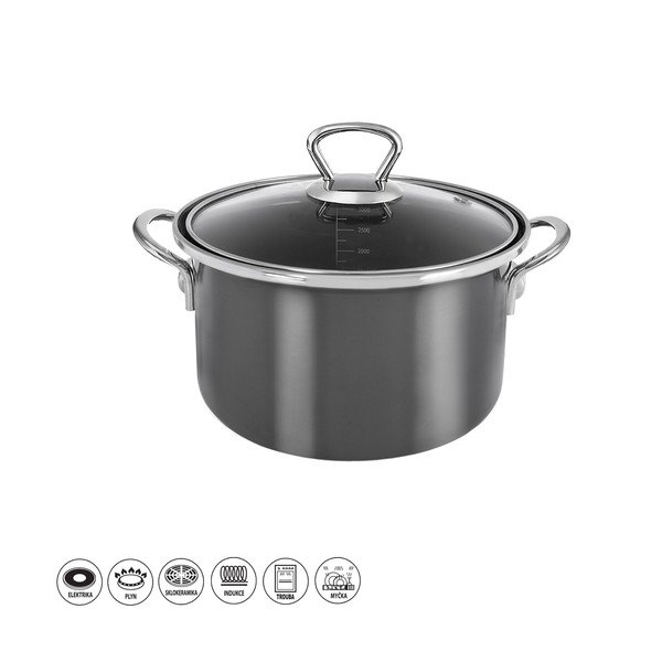 Iš emalio puodas su dangčiu 3,25 l Metalic – Orion-image-4