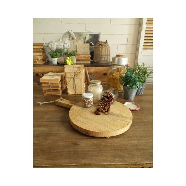 Mango medienos pjaustymo ir serviravimo lenta Orchidea Milano Vintage Wood Round