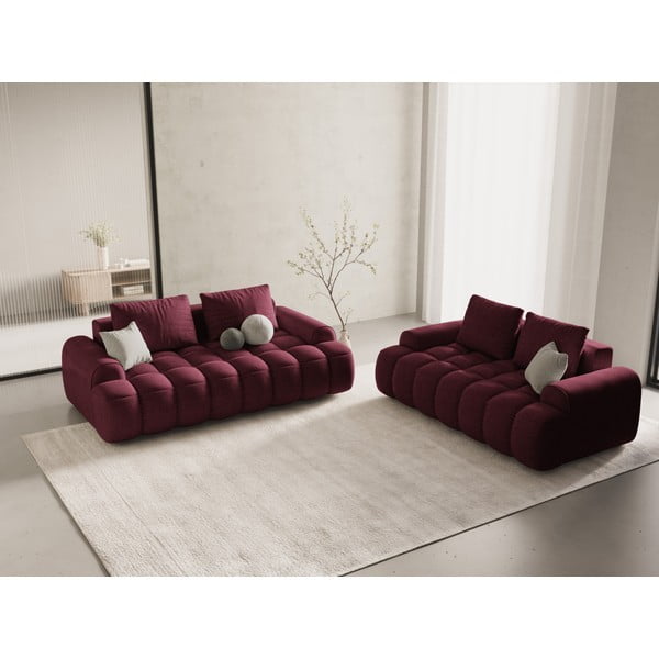 Bordo spalvos sofa 200 cm Linz – Cosmopolitan Design-image-1