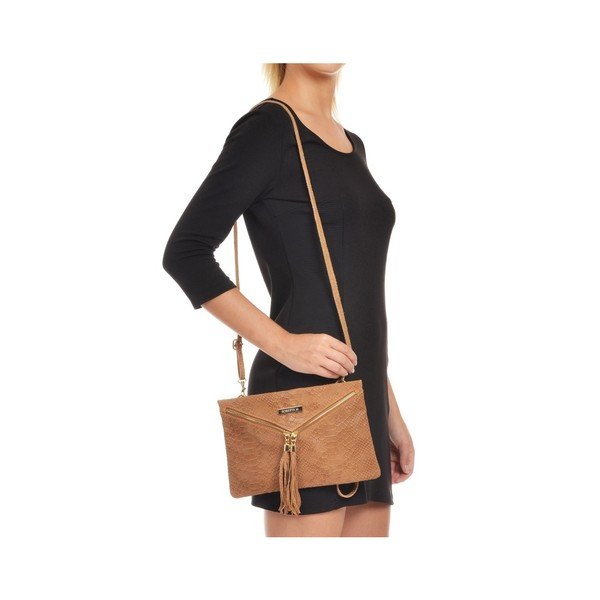 Konjako rudos spalvos odinė rankinė / piniginė Roberta M Gula Cognac-image-4