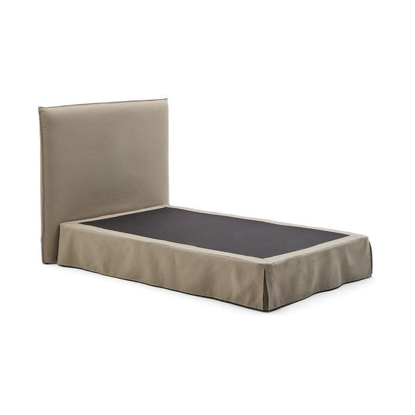 Taupe spalvos viengulė lova audiniu dengta 90x200 cm Jaira – Kave Home