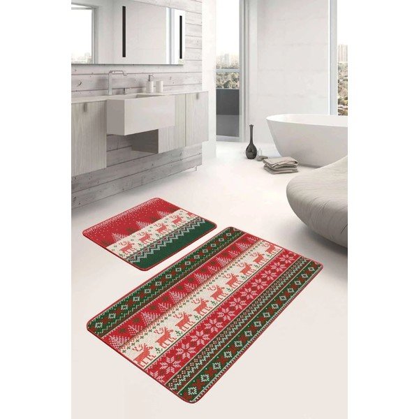 Iš velveto vonios kilimėliai 2 vnt. 60x100 cm Merry Christmas – Mila Home-image-1