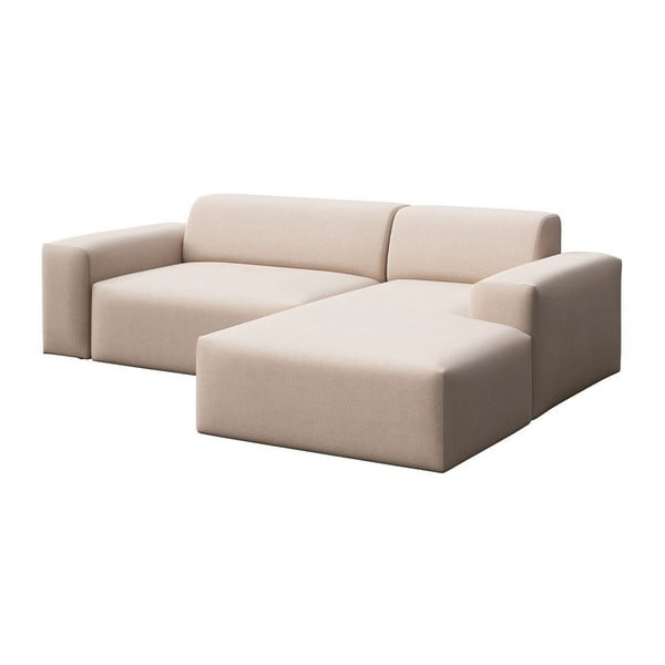 Smėlio spalvos iš velveto sulankstoma/su sandėliavimo vieta kampinė sofa (su dešiniuoju kampu/su gultu) Villet – Rodier-image-2