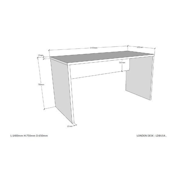 Tamsiai pilkas vaikiškas rašomasis stalas Vipack London-image-3
