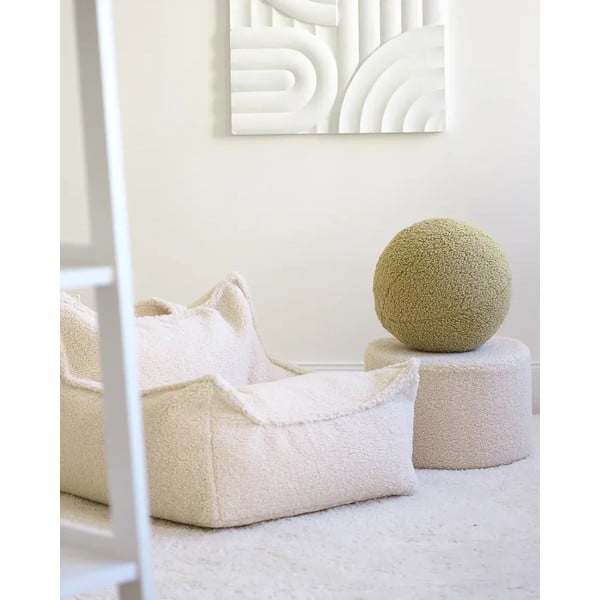 Žalios spalvos iš boucle vaikiška sofos pagalvėlė Ball – Wigiwama-image-4