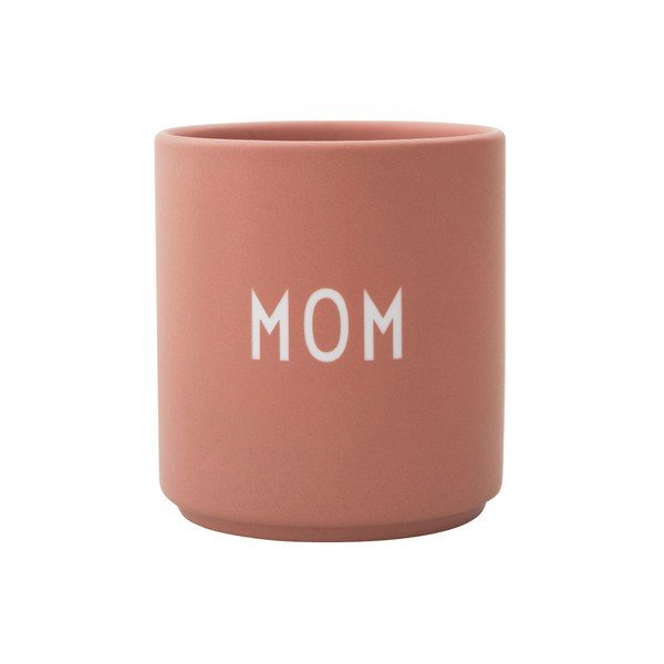 Iš porceliano  puodelis rožinės spalvos/smėlio spalvos 300 ml Mom – Design Letters